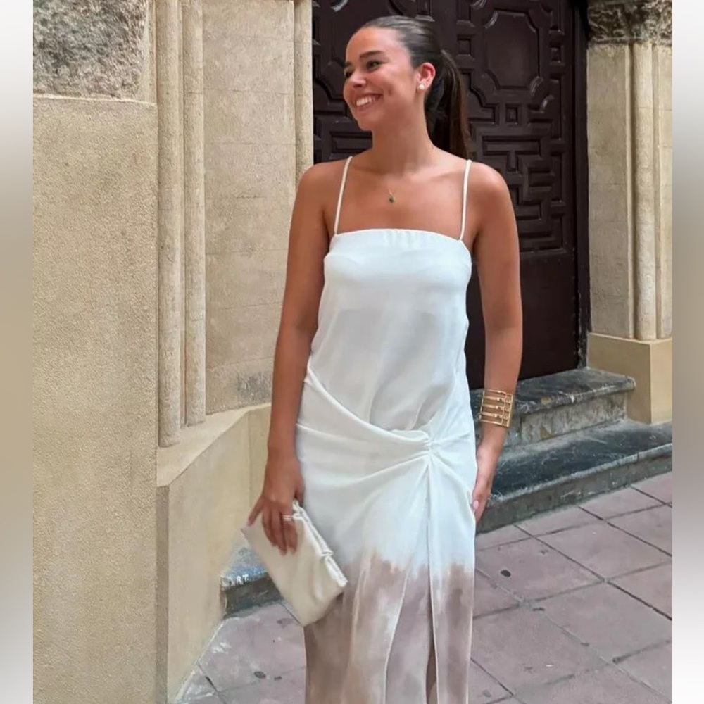 Zara draped Ombre dress Size Small NWT - Picture 4 of 13